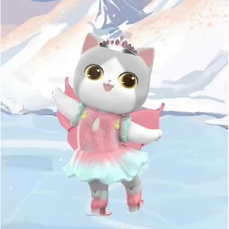 Guanfu 고양이 얼음과 눈 스포츠 시리즈 맹인 상자 장난감 애니메이션 그림 추측 가방 깜짝 상자 동물 인형 모델 소녀 생일 소녀